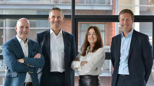 Alun Jones, Hugh Potter, Helen Dolan and Stephen Webber at the former PRD offices