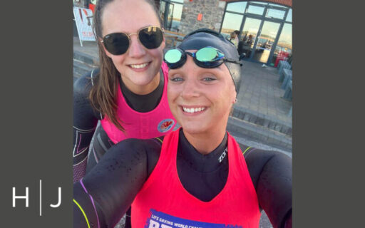 Molly and Rebecca in their swimming gear!